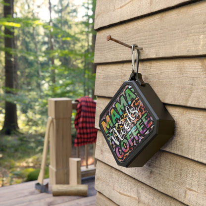 “Mama Needs Coffee” Colorful Leopard Portable Outdoor Speaker