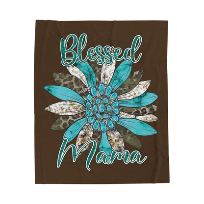 Blessed Mama Velveteen Plush Blanket