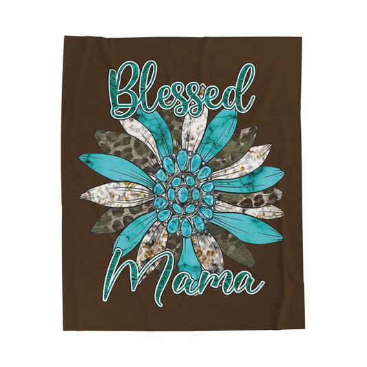 Blessed Mama Velveteen Plush Blanket