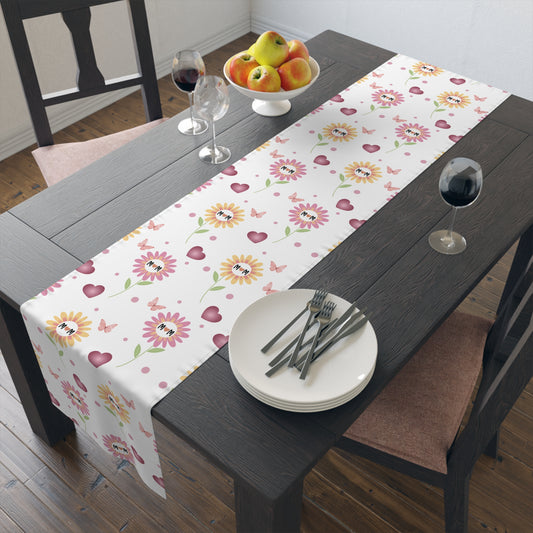 Floral Hearts Mom Table Runner