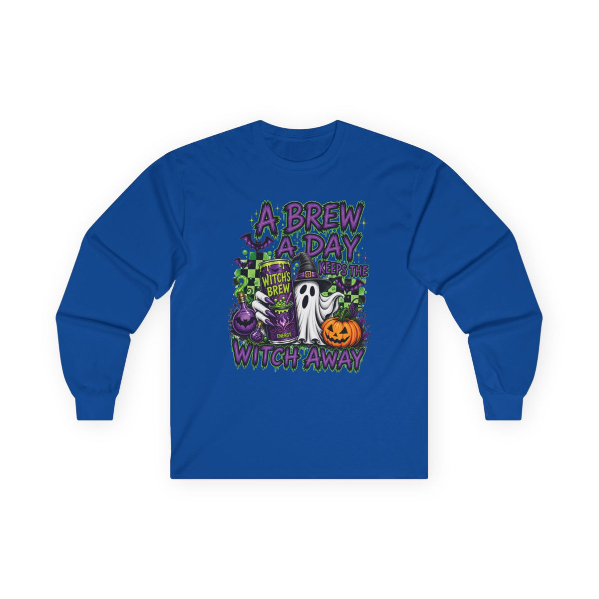 A Brew A Day Witch Away Graphic Long Sleeve Tee