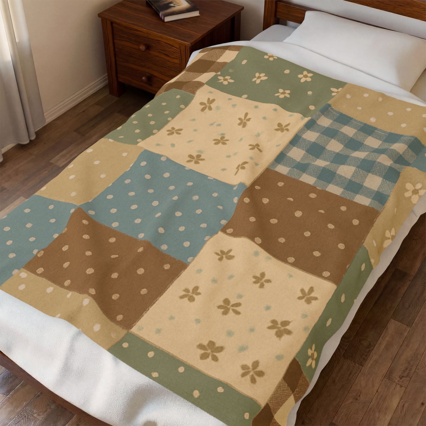Patchwork Velveteen Plush Blanket