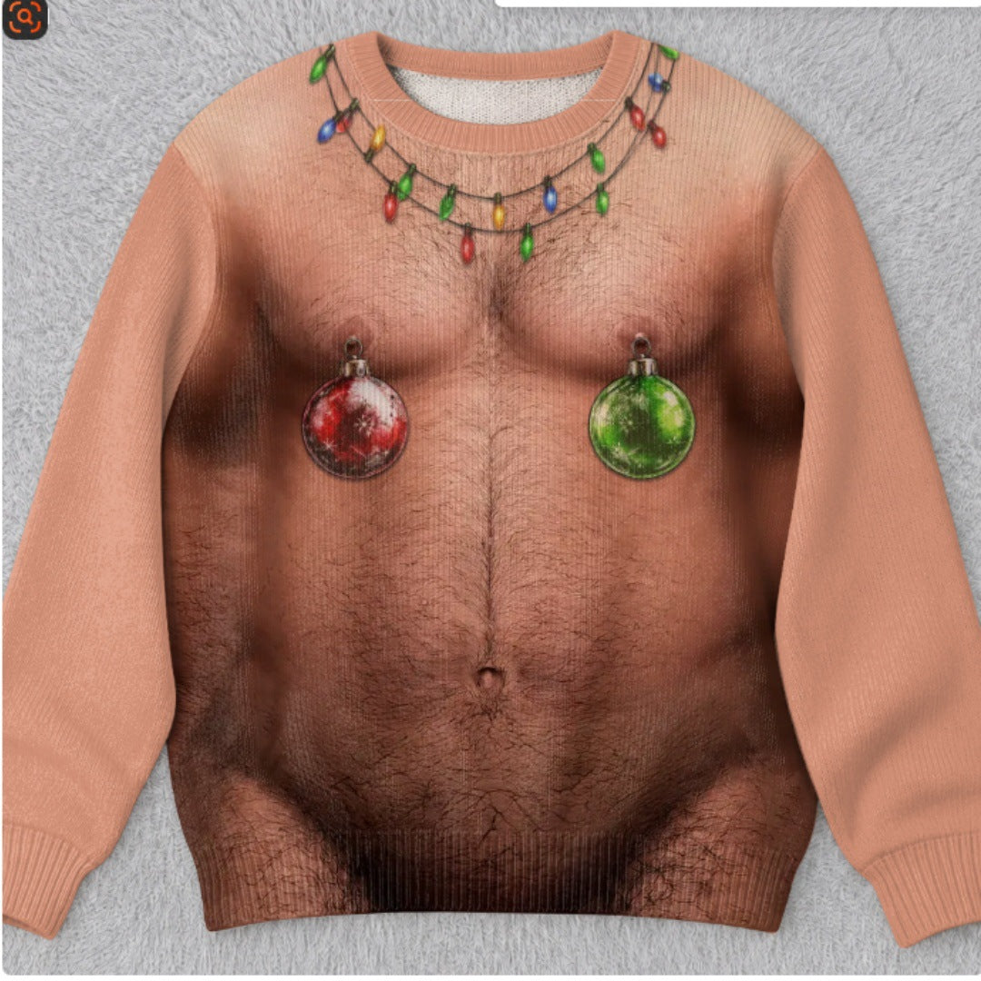 Funny Ugly Christmas Sweater  Festive Holiday Graphic Pullover